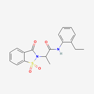 molecular formula C18H18N2O4S B2428855 N-(2-etilfenil)-2-(1,1-dióxido-3-oxobenzo[d]isotiazol-2(3H)-il)propanamida CAS No. 899955-11-4