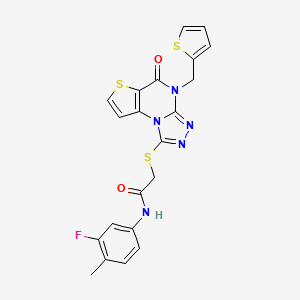 N-(3-fluoro-4-methylphenyl)-2-((5-oxo-4-(thiophen-2-ylmethyl)-4,5-dihydrothieno[2,3-e][1,2,4]triazolo[4,3-a]pyrimidin-1-yl)thio)acetamide