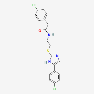 2-(4-chlorophenyl)-N-(2-((5-(4-chlorophenyl)-1H-imidazol-2-yl)thio)ethyl)acetamide