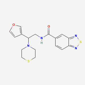 molecular formula C17H18N4O2S2 B2428873 N-(2-(呋喃-3-基)-2-硫代吗啉乙基)苯并[c][1,2,5]噻二唑-5-甲酰胺 CAS No. 2034342-69-1