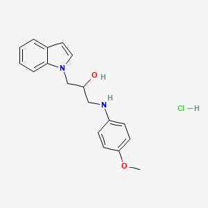 molecular formula C18H21ClN2O2 B2428883 1-(1H-吲哚-1-基)-3-((4-甲氧基苯基)氨基)丙烷-2-醇盐酸盐 CAS No. 1052407-57-4