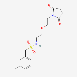 molecular formula C16H22N2O5S B2428885 N-{2-[2-(2,5-二氧代吡咯烷-1-基)乙氧基]乙基}-1-(3-甲苯基)甲磺酰胺 CAS No. 2097909-91-4