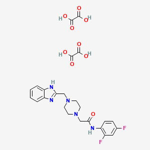 B2428886 2-(4-((1H-benzo[d]imidazol-2-yl)methyl)piperazin-1-yl)-N-(2,4-difluorophenyl)acetamide dioxalate CAS No. 1351662-04-8