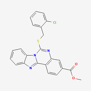 molecular formula C23H16ClN3O2S B2428891 6-[(2-氯苄基)硫代]苯并咪唑并[1,2-c]喹唑啉-3-羧酸甲酯 CAS No. 443349-35-7
