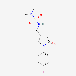 molecular formula C13H18FN3O3S B2428893 4-[(Dimethylsulfamoylamino)methyl]-1-(4-fluorophenyl)-2-oxopyrrolidine CAS No. 954607-90-0