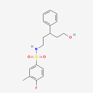 4-fluoro-N-(5-hydroxy-3-phenylpentyl)-3-methylbenzenesulfonamide