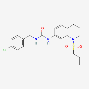 molecular formula C20H24ClN3O3S B2428896 1-(4-Chlorobenzyl)-3-(1-(propylsulfonyl)-1,2,3,4-tetrahydroquinolin-7-yl)urea CAS No. 1203074-24-1
