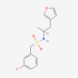 molecular formula C14H16FNO3S B2428901 1-(3-fluorophenyl)-N-(1-(furan-3-yl)propan-2-yl)methanesulfonamide CAS No. 1798525-77-5