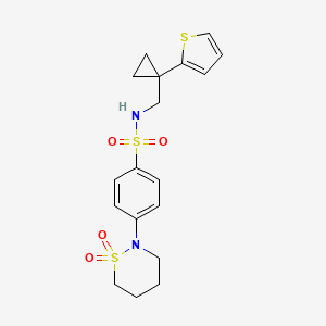 4-(1,1-dioxido-1,2-thiazinan-2-yl)-N-((1-(thiophen-2-yl)cyclopropyl)methyl)benzenesulfonamide