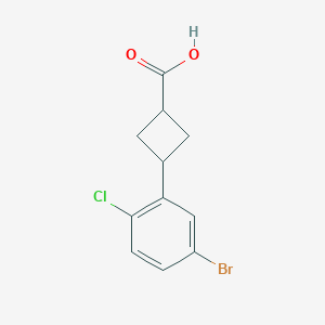 molecular formula C11H10BrClO2 B2428903 3-(5-溴-2-氯苯基)环丁烷-1-羧酸 CAS No. 2355245-16-6