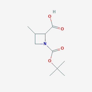 molecular formula C10H17NO4 B2428905 (2R,3S)-1-(叔丁氧羰基)-3-甲基氮杂环丁烷-2-羧酸 CAS No. 1822562-98-0