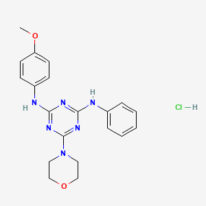 N2-(4-methoxyphenyl)-6-morpholino-N4-phenyl-1,3,5-triazine-2,4-diamine hydrochloride