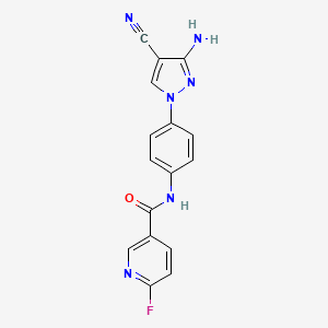 N-[4-(3-amino-4-cyano-1H-pyrazol-1-yl)phenyl]-6-fluoropyridine-3-carboxamide