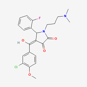 molecular formula C23H24ClFN2O4 B2428919 4-(3-chloro-4-methoxybenzoyl)-1-(3-(dimethylamino)propyl)-5-(2-fluorophenyl)-3-hydroxy-1H-pyrrol-2(5H)-one CAS No. 847176-29-8