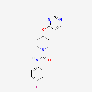 molecular formula C17H19FN4O2 B2428927 N-(4-fluorophenyl)-4-((2-methylpyrimidin-4-yl)oxy)piperidine-1-carboxamide CAS No. 2097896-36-9