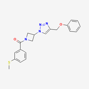 molecular formula C20H20N4O2S B2428928 （3-（甲硫基）苯基）（3-（4-（苯氧甲基）-1H-1,2,3-三唑-1-基）氮杂环丁-1-基）甲苯酮 CAS No. 2034341-11-0
