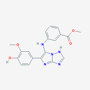 methyl 3-{[5-(4-hydroxy-3-methoxyphenyl)-3H-imidazo[1,2-b][1,2,4]triazol-6-yl]amino}benzoate
