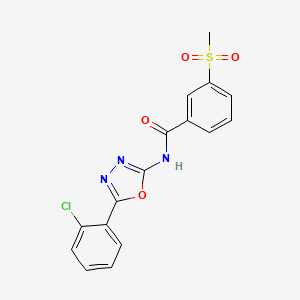 molecular formula C16H12ClN3O4S B2428930 N-[5-(2-氯苯基)-1,3,4-恶二唑-2-基]-3-甲基磺酰基苯甲酰胺 CAS No. 896297-62-4