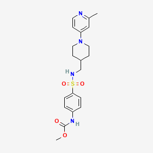 molecular formula C20H26N4O4S B2428931 methyl (4-(N-((1-(2-methylpyridin-4-yl)piperidin-4-yl)methyl)sulfamoyl)phenyl)carbamate CAS No. 2034468-49-8