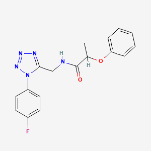 molecular formula C17H16FN5O2 B2428933 N-((1-(4-fluorophenyl)-1H-tetrazol-5-yl)methyl)-2-phenoxypropanamide CAS No. 946233-30-3