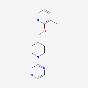 molecular formula C16H20N4O B2428936 2-(4-{[(3-Methylpyridin-2-yl)oxy]methyl}piperidin-1-yl)pyrazine CAS No. 2201165-46-8