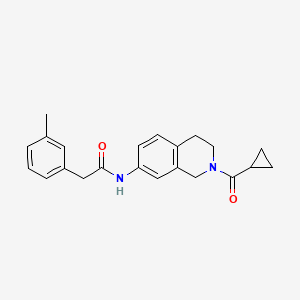 molecular formula C22H24N2O2 B2428956 N-(2-(cyclopropanecarbonyl)-1,2,3,4-tetrahydroisoquinolin-7-yl)-2-(m-tolyl)acetamide CAS No. 955644-61-8
