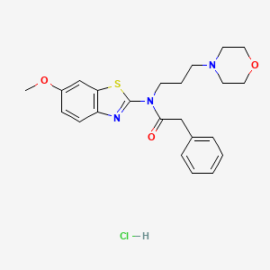 molecular formula C23H28ClN3O3S B2428962 盐酸N-(6-甲氧基苯并[d]噻唑-2-基)-N-(3-吗啉丙基)-2-苯乙酰胺 CAS No. 1216847-59-4