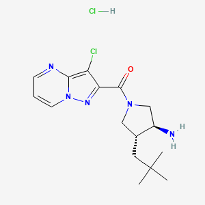 B2428965 [(3S,4R)-3-Amino-4-(2,2-dimethylpropyl)pyrrolidin-1-yl]-(3-chloropyrazolo[1,5-a]pyrimidin-2-yl)methanone;hydrochloride CAS No. 2418597-24-5
