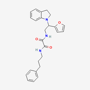 molecular formula C25H27N3O3 B2428967 N1-(2-(furan-2-yl)-2-(indolin-1-yl)ethyl)-N2-(3-phenylpropyl)oxalamide CAS No. 898458-34-9