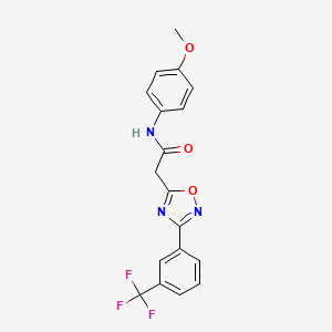 molecular formula C18H14F3N3O3 B2428974 N-(4-méthoxyphényl)-2-{3-[3-(trifluorométhyl)phényl]-1,2,4-oxadiazol-5-yl}acétamide CAS No. 478030-68-1