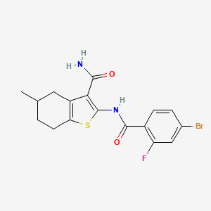 2-(4-Bromo-2-fluorobenzamido)-5-methyl-4,5,6,7-tetrahydrobenzo[b]thiophene-3-carboxamide