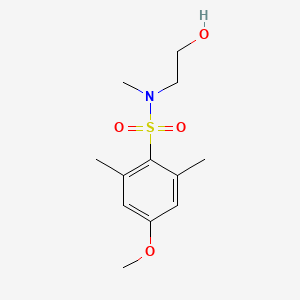 molecular formula C12H19NO4S B2428990 N-(2-Hydroxyethyl)-4-methoxy-N,2,6-trimethylbenzenesulfonamide CAS No. 766558-31-0