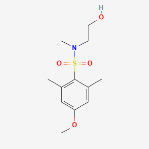 molecular formula C12H19NO4S B2428990 N-(2-Hidroxi­etil)-4-metoxi-N,2,6-trimetilbencenosulfonamida CAS No. 766558-31-0