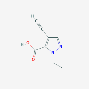 molecular formula C8H8N2O2 B2428991 1-Ethyl-4-ethynyl-1H-pyrazole-5-carboxylic acid CAS No. 1354704-99-6