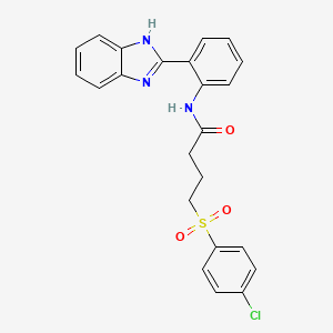 N-(2-(1H-benzo[d]imidazol-2-yl)phenyl)-4-((4-chlorophenyl)sulfonyl)butanamide