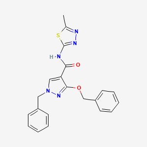 1-benzyl-3-(benzyloxy)-N-(5-methyl-1,3,4-thiadiazol-2-yl)-1H-pyrazole-4-carboxamide
