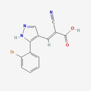 3-[3-(2-bromophenyl)-1H-pyrazol-4-yl]-2-cyanoprop-2-enoic acid