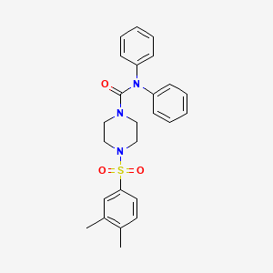 4-(3,4-dimethylbenzenesulfonyl)-N,N-diphenylpiperazine-1-carboxamide
