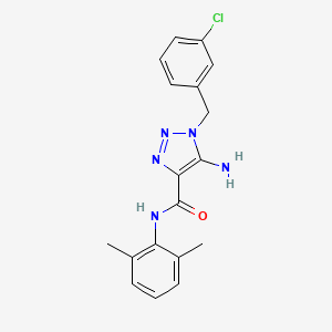 molecular formula C18H18ClN5O B2429007 5-amino-1-[(3-chlorophenyl)methyl]-N-(2,6-dimethylphenyl)triazole-4-carboxamide CAS No. 899736-82-4