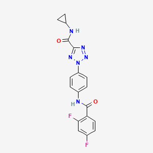 molecular formula C18H14F2N6O2 B2429016 N-cyclopropyl-2-(4-(2,4-difluorobenzamido)phenyl)-2H-tetrazole-5-carboxamide CAS No. 1421584-33-9