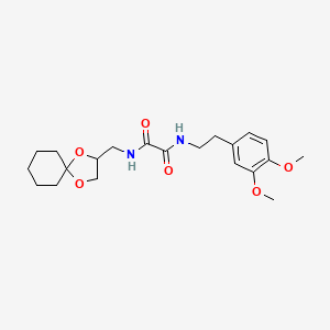 molecular formula C21H30N2O6 B2429021 N1-(1,4-dioxaspiro[4.5]decan-2-ylmethyl)-N2-(3,4-dimethoxyphenethyl)oxalamide CAS No. 900006-64-6