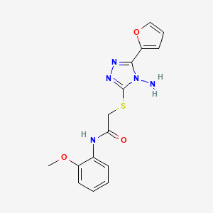 molecular formula C15H15N5O3S B2429031 2-((4-氨基-5-(呋喃-2-基)-4H-1,2,4-三唑-3-基)硫代)-N-(2-甲氧苯基)乙酰胺 CAS No. 578005-37-5