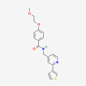 molecular formula C20H20N2O3S B2429047 4-(2-甲氧基乙氧基)-N-((2-(噻吩-3-基)吡啶-4-基)甲基)苯甲酰胺 CAS No. 2034395-96-3