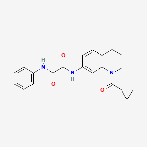 molecular formula C22H23N3O3 B2429048 N-[1-(环丙烷羰基)-3,4-二氢-2H-喹啉-7-基]-N'-(2-甲苯基)草酰胺 CAS No. 898429-50-0