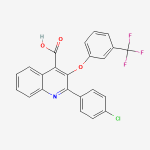 molecular formula C23H13ClF3NO3 B2429049 2-(4-chlorophenyl)-3-[3-(trifluoromethyl)phenoxy]quinoline-4-carboxylic Acid CAS No. 400079-74-5