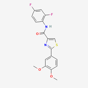 molecular formula C18H14F2N2O3S B2429056 N-(2,4-二氟苯基)-2-(3,4-二甲氧基苯基)-1,3-噻唑-4-甲酰胺 CAS No. 400080-55-9