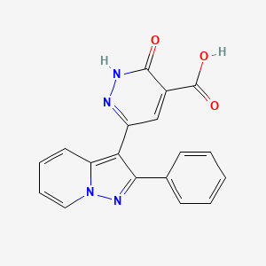 molecular formula C18H12N4O3 B2429059 3-Oxo-6-(2-phenylpyrazolo[1,5-a]pyridin-3-yl)-2,3-dihydro-4-pyridazinecarboxylic acid CAS No. 195826-99-4