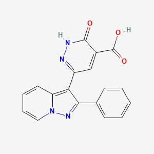 molecular formula C18H12N4O3 B2429059 3-氧代-6-(2-苯基吡唑并[1,5-a]吡啶-3-基)-2,3-二氢-4-吡啶二甲酸 CAS No. 195826-99-4