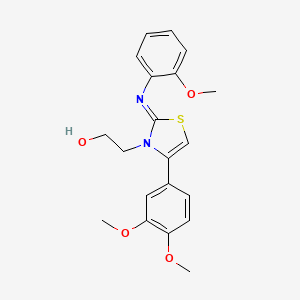 molecular formula C20H22N2O4S B2429062 (Z)-2-(4-(3,4-二甲氧苯基)-2-((2-甲氧苯基)亚氨基)噻唑-3(2H)-基)乙醇 CAS No. 928199-35-3