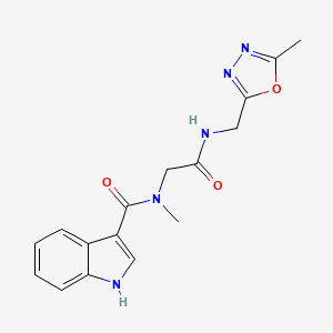 N-methyl-N-(2-(((5-methyl-1,3,4-oxadiazol-2-yl)methyl)amino)-2-oxoethyl)-1H-indole-3-carboxamide